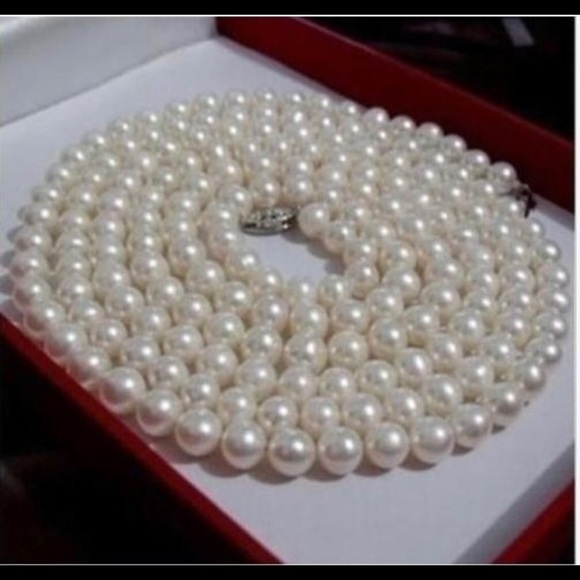 Elegant  Multilayer Strand Chain Long Pearl - Picture 4 of 7